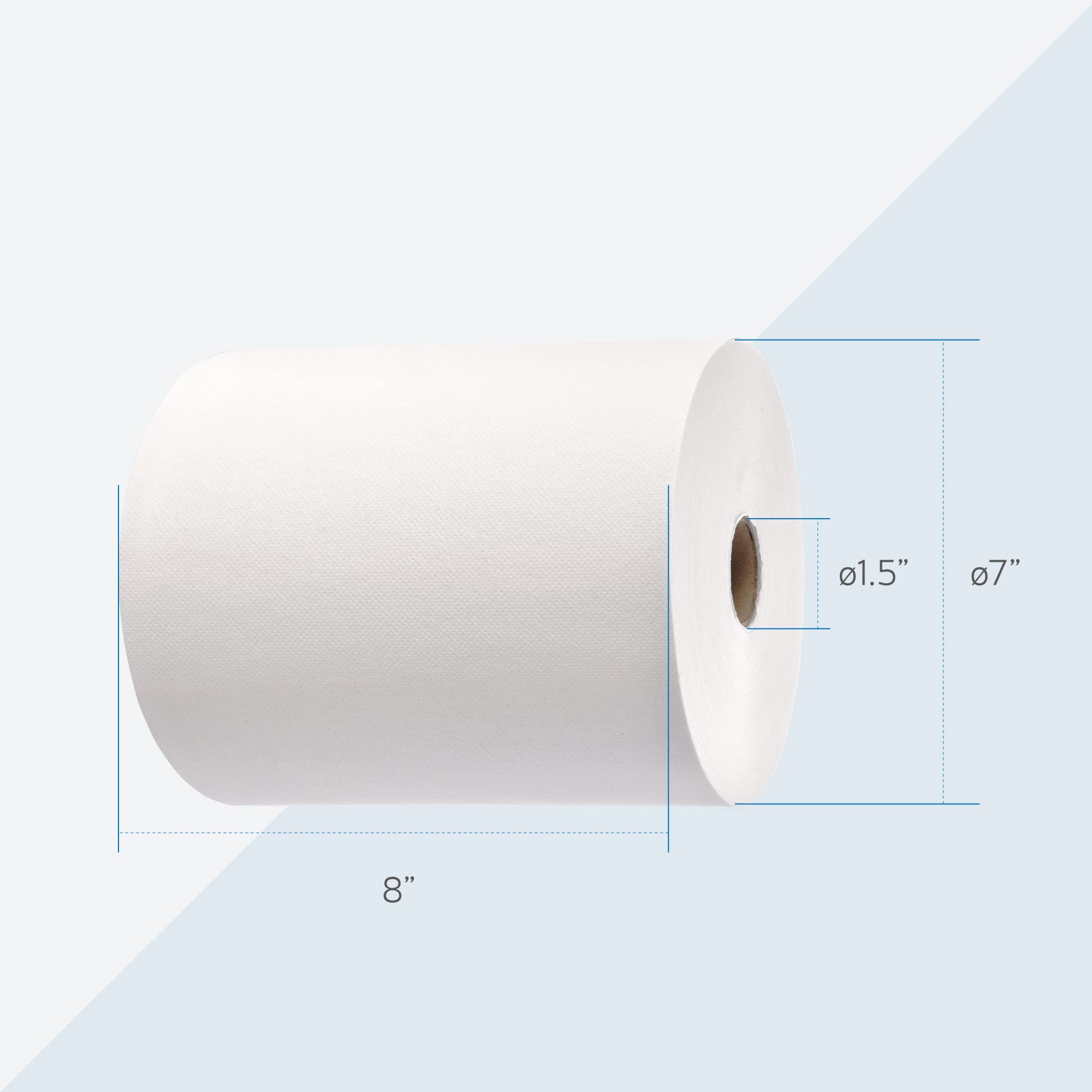 EZbrnd Premium Soft 2ply+ Hardwound Hand Towel Roll, FSC certified, 600 ft x 6 rolls, Universal 8" x 1.5" core, P2H600