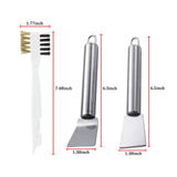 BetterJonny 3 Pcs Kitchen Cleaning Scrub Brush Set, Brass Wire Rust Cleaner Brushes & Cooktop Scraper, Perfect for Pots, Pans, Kitchen, Tile