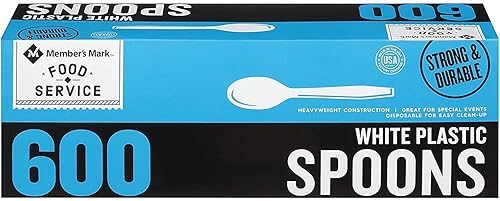 2 set - Concord Import Member S Mark White Plastic Spoons (600 Ct.) Wholesale, Cheap, Discount, Bulk, 900240
