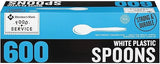 2 set - Concord Import Member S Mark White Plastic Spoons (600 Ct.) Wholesale, Cheap, Discount, Bulk, 900240