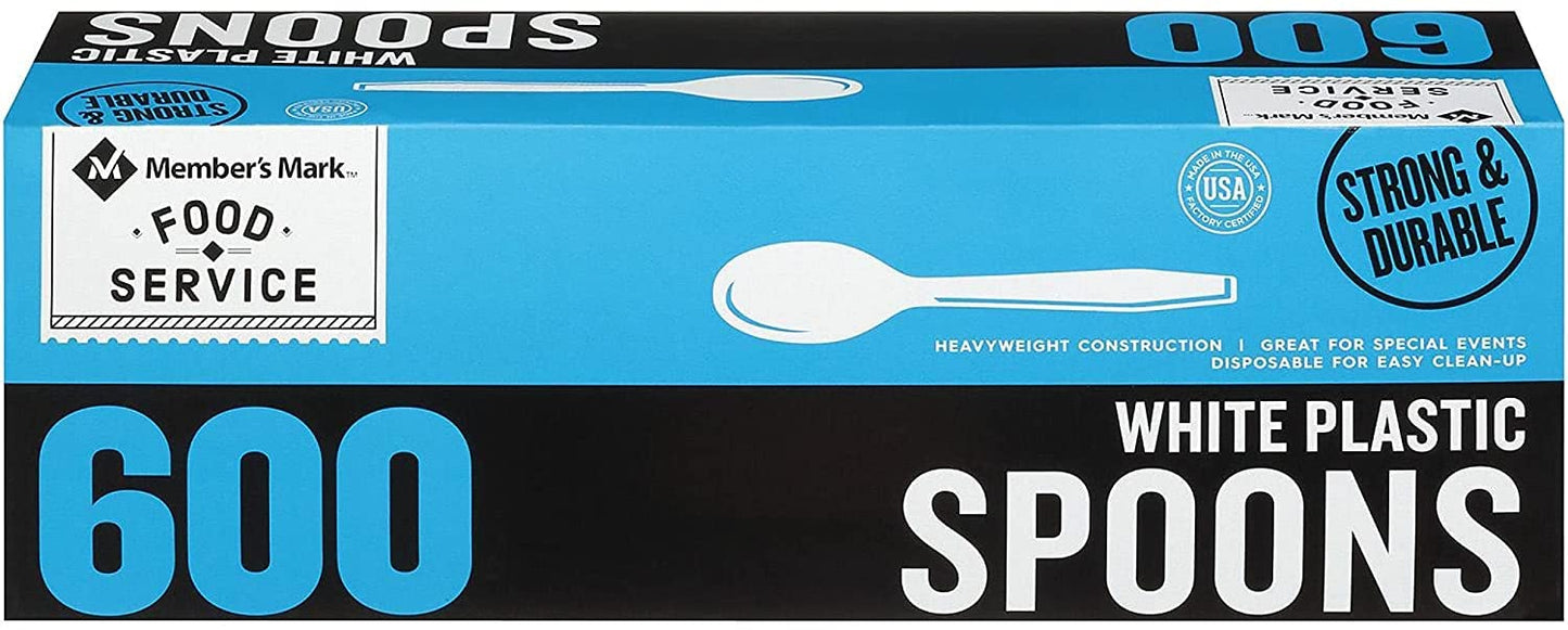 2 set - Concord Import Member S Mark White Plastic Spoons (600 Ct.) Wholesale, Cheap, Discount, Bulk, 900240
