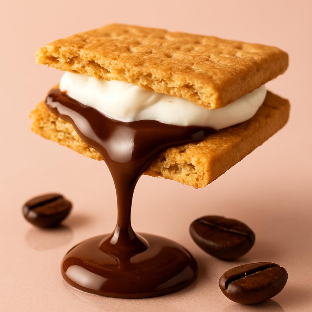 S'mores Flavored Whole Bean Coffee - 100% Arabica, Single Origin, Medium Roast, Naturally Sweetened, Rich and Creamy Flavor - Perfect for Cold Brew