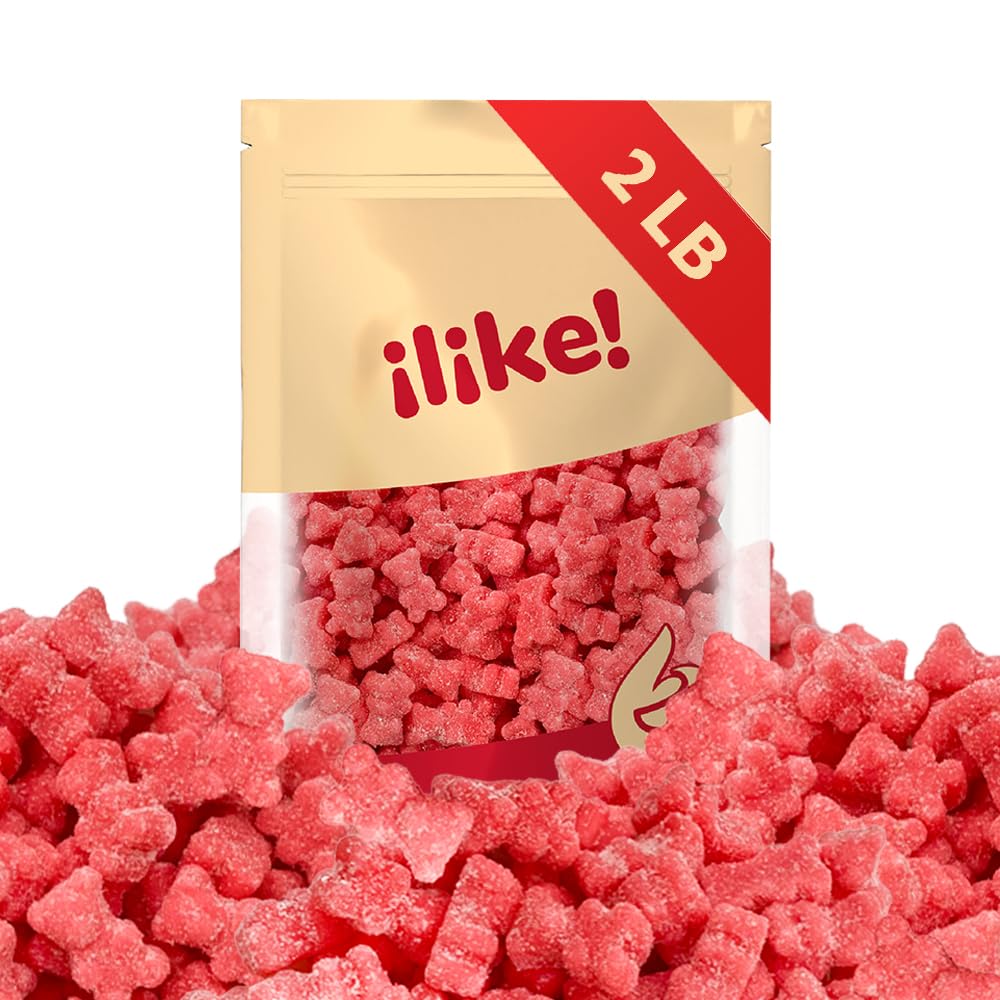 Sour Gummi Bears Candy | 2 Pound Pack | Gelatin Free Tutti-Frutti Teddies | Pink Gummies for Baby Showers, Gender Reveal, Party Favors, and Candy