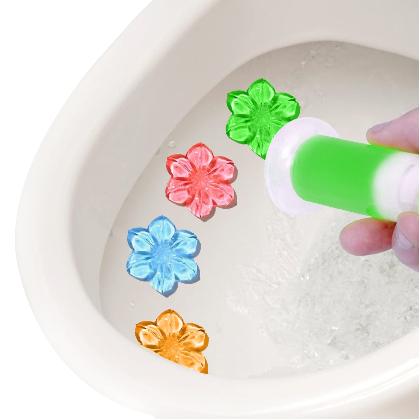 Simple Life Toilet Gel Stamp - Fresh Flower Scent, Anti-Limescale Toilet Cleaner Gel, Deodorizing & Long-Lasting Freshness, 32 Stamps Variety Pack