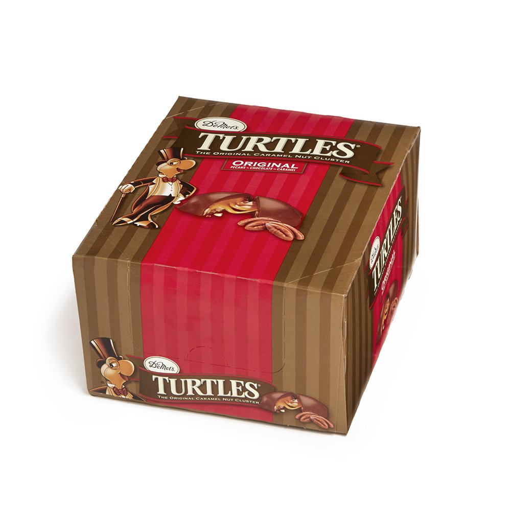 DeMet's Turtles Milk Chocolate Caramel Nut Cluster Bar (1.76 Ounce, 3-Piece Bar, 24 Count), Perfect Grab-N-Go Snack or Sit & Savor