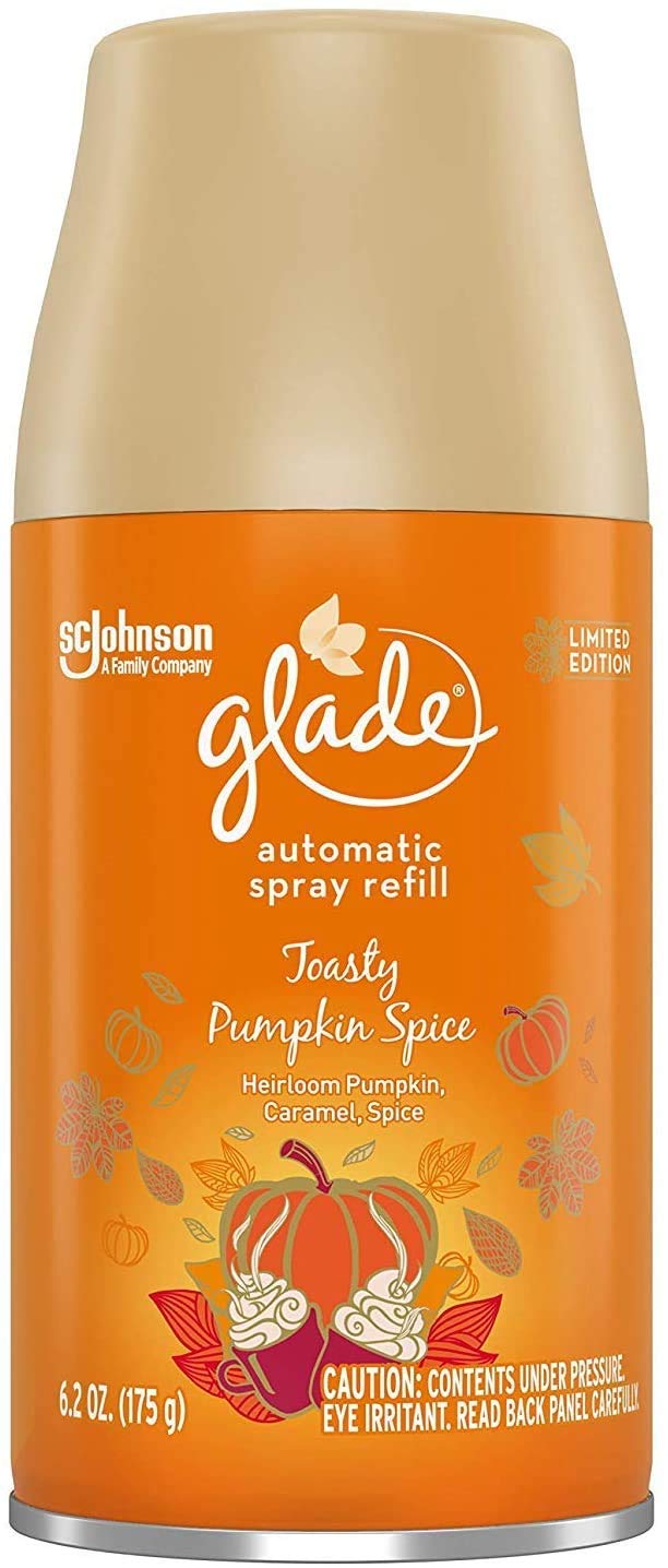 Glade Automatic Spray Refill 1 CT, Toasty Pumpkin Spice, 6.2 OZ. Total, Air Freshener