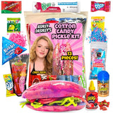 Cotton Candy Pickle Kit (PINK)-Tiktok Candy Gift Pouch (13 Pcs)-Gifts For Teens, Kids From Tiktok w Fruit Roll ups, skwinkles salsagheti Mexican candy