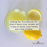 Raw Essentials Lemon Juice Powder - Tangy Citrus Flavor for Baking, Seasoning, Beverages, and More - Gluten Free and Vegan - 9 oz