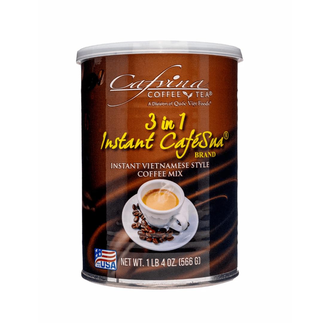 Cafvina 3-in-1 Instant CaféSua Mix - 1 lb 4 oz | Bold & Sweet Vietnamese Coffee Flavor | Perfect Hot or Iced | Made in the USA
