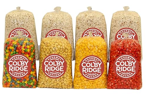 5 Flavor Gourmet Popcorn Assortment 16 Gal. (256 Cups) Large Sampler - White, Caramel, Cheese, Rainbow, and Cinnamon Bulk Popped