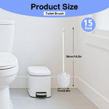 Gabotrie 15 Pcs Toilet Brushes, 14.2 Inch Toilet Bowl Brush, Long Plastic Handled Cleaning Scrubber, Heavy Duty Toilets Scrubber Brush for Home