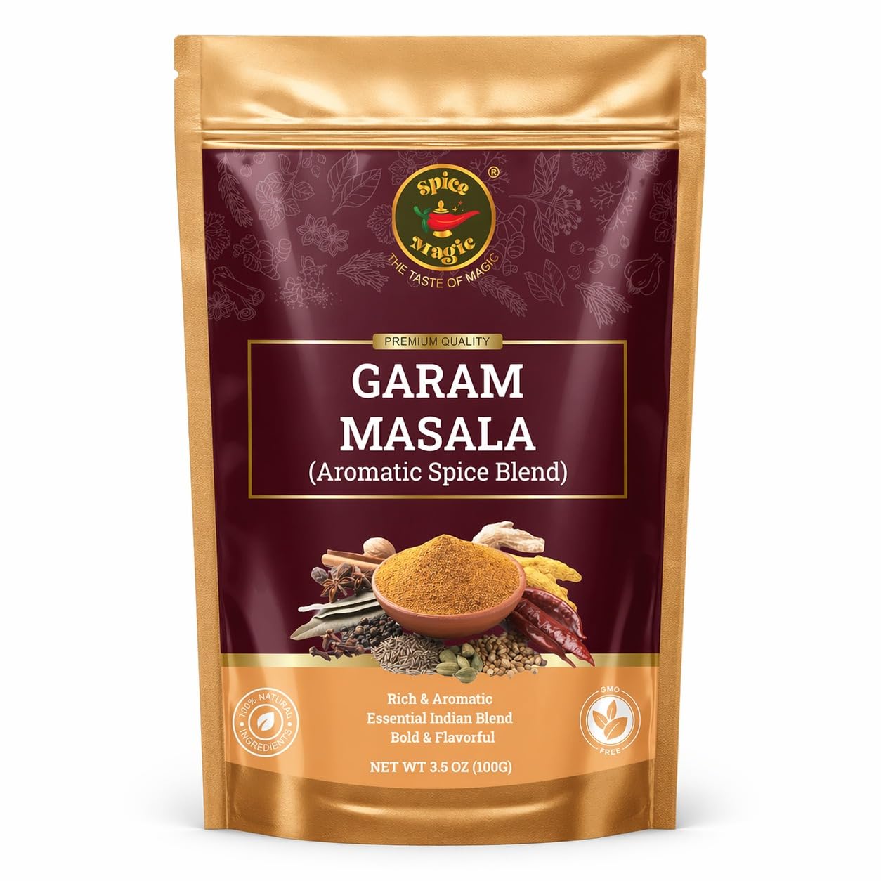 Spice Magic Garam Masala Powder 3.5 oz (100 g) | Premium Indian Spice Blend | All-Natural, Salt-Free, Vegan & Non-GMO