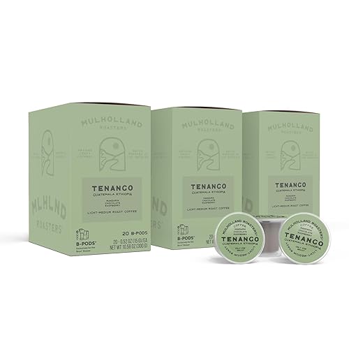 Mulholland Roasters | Tenango Coffee Single Cup B-Pods | Only Compatible with BRUVI Single-Serve Coffee Brewer | Includes 60 Pods