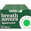 BREATH SAVERS Spearmint Flavored Sugar Free Breath Mints Rolls, .75 oz (12 Count)