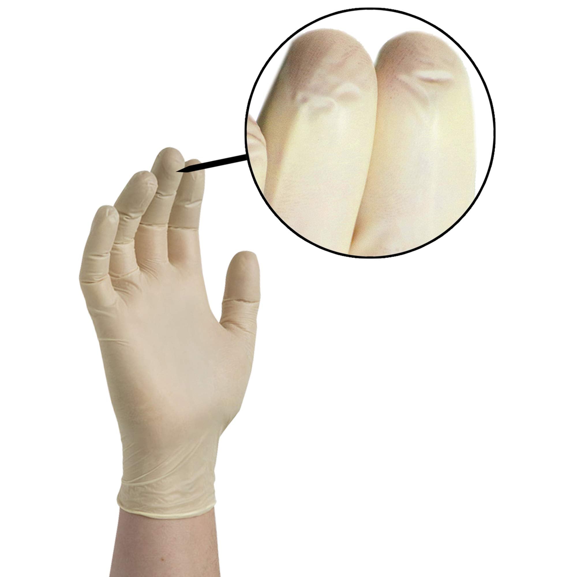 AMMEX Medical Ivory Stretch Synthetic Vinyl Gloves, Box of 100, 4 mil, Size Medium, Latex Free, Powder Free, Disposable, Non-Sterile, VSPF44100-BX