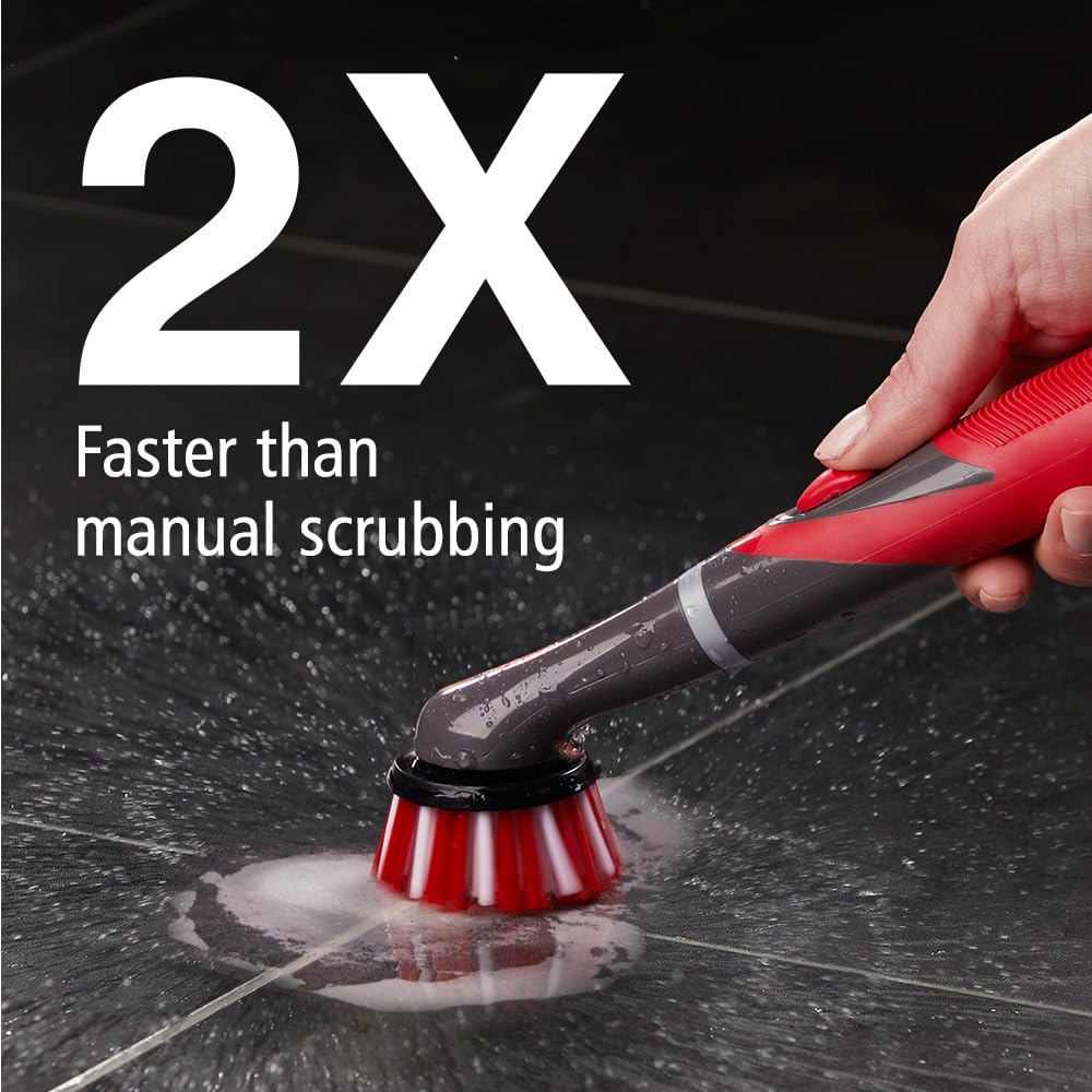 Rubbermaid Reveal Power Scrubber 5-Piece Kit, Cordless Electric Battery Powered Spin Scrub Brush, Water Resistant