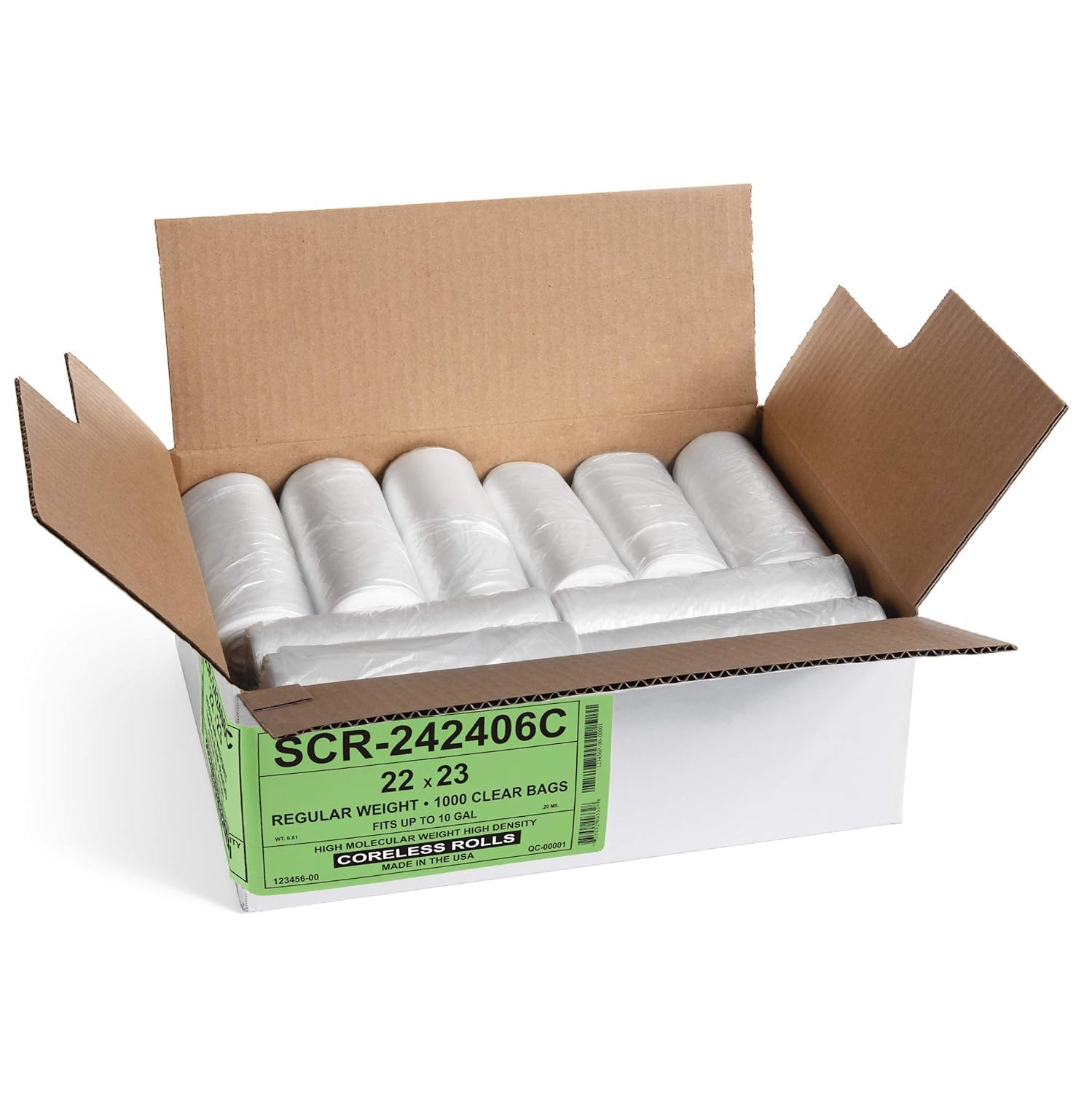 Aluf Plastics 10 Gallon Trash Bags - (COMMERCIAL 1000 PACK) - Source Reduction Series Value High Density 6 MICRON gauge - Intended for Home, Office