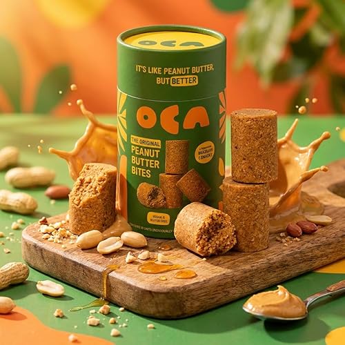 Oca Peanut Butter Bites - 2 pack - 30g of Protein per pack - 3 Ingredients - Healthy On-the-Go Snack Packs - No Artificial Ingredients - Vegan
