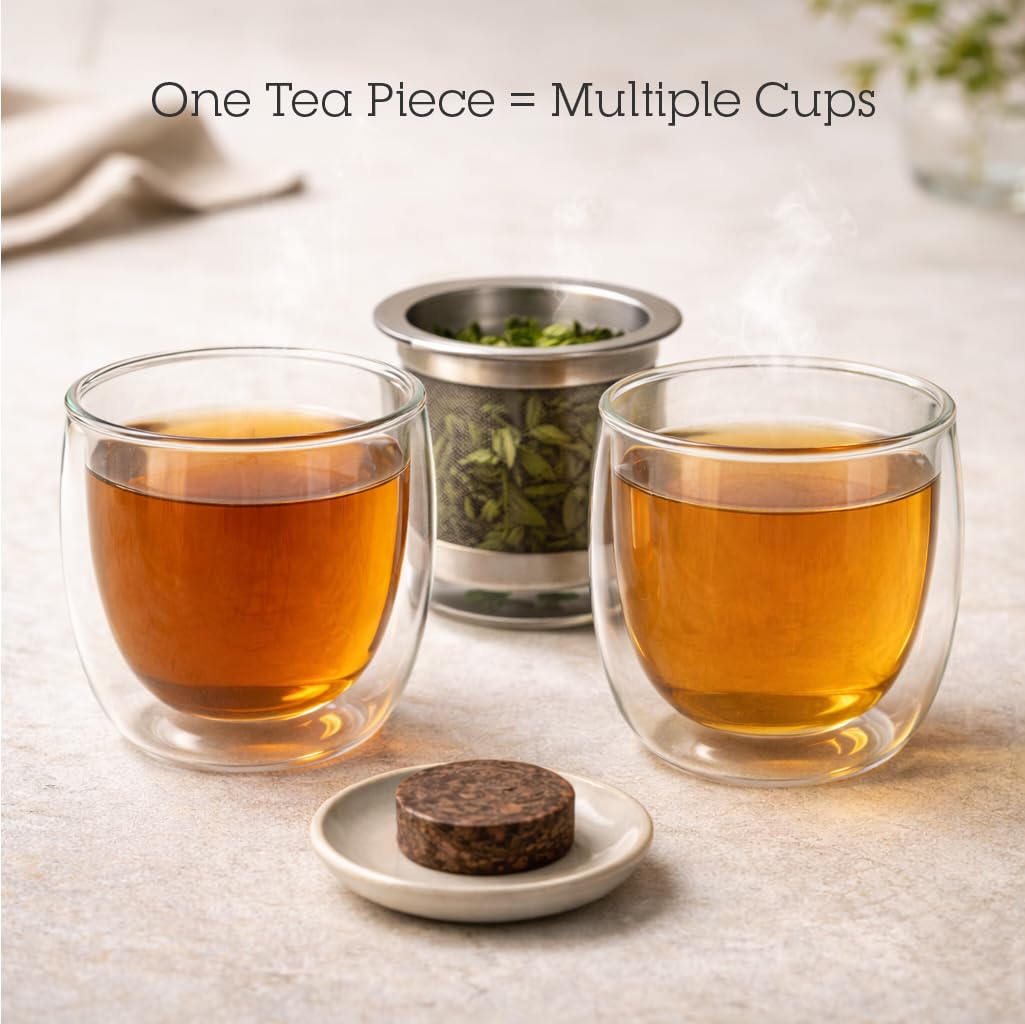 Compressed Jasmine & Green Tea Coins - Premium Jasmine Chinese Tea | Floral, Smooth Flavor | 20 Pressed Mini Tea Cakes