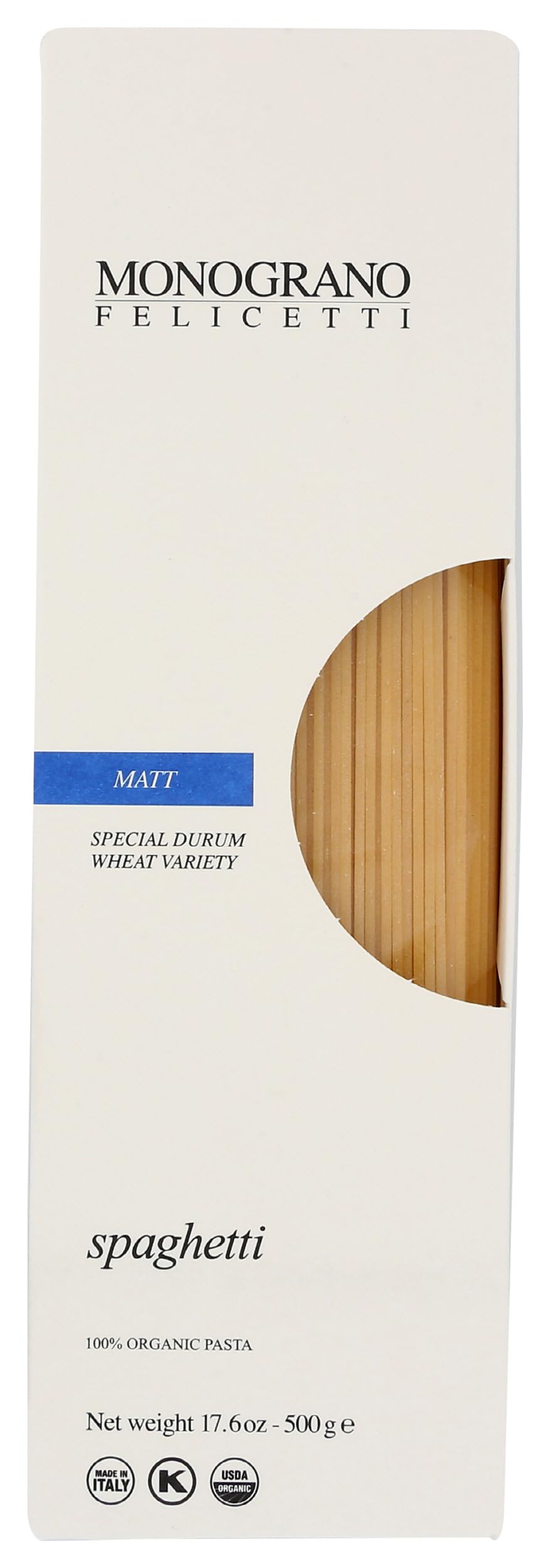Monograno Felicetti, Pasta Spaghetti Matt Organic, 17.6 Ounce