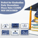 Graduation Party Decoration 2025 Graduation Label Stickers, 240 PCS Congrats Grad Mini Blue White Candy Wrapper Class Of 2025 Chocolate Bar Stickers