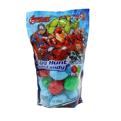 Easter Eggs | Marvel Avengers Characters Hulk, Ironman, Captain America, Thor, Black Widow | 16 Gift Bagged Eggs Filled With Candy | Easter Hunt