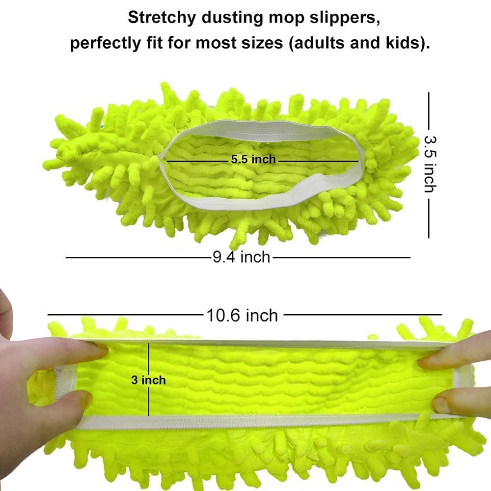 Yueiehe 5 Pairs (10 Pieces) Multi-Function Dust Duster Mop Slippers Shoes Cover, Soft Washable Reusable Microfiber Foot Socks Floor Cleaning Tools