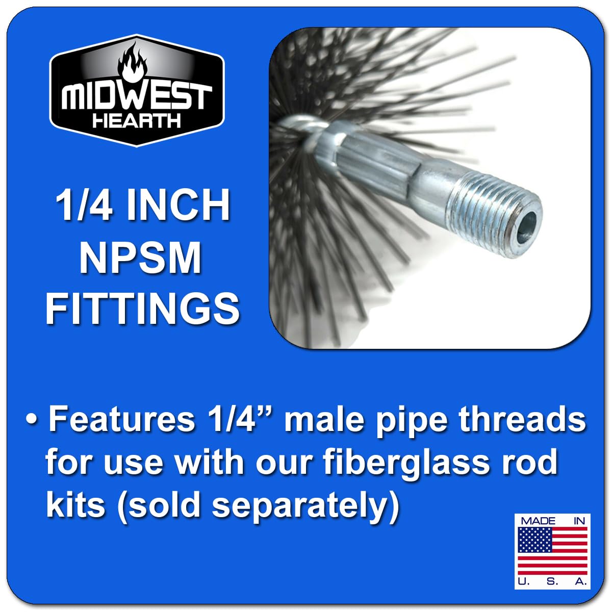Midwest Hearth Wire Chimney Cleaning Brush (6-Inch Round) Made in USA