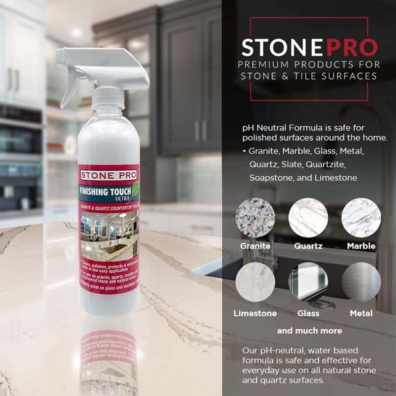 Stone Pro, Stone Spray Polish & Cleaner, Finishing Touch For Countertops Only