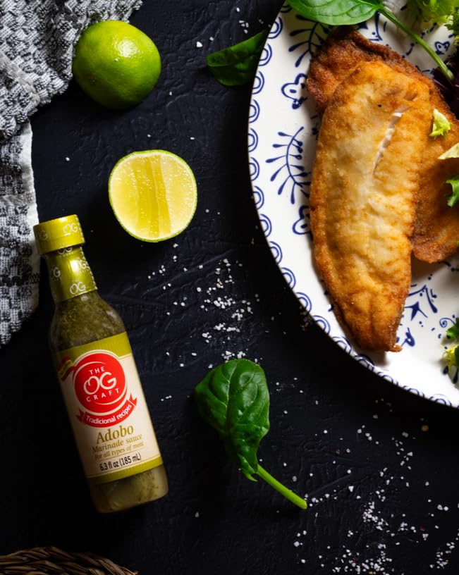 Adobo Sauce Authentic Marinade and Flavor Enhancer for Meats, Fish, BBQ, Oven-Roasted, and Stewed Dishes Gluten Free, Premium Traditional Recipe from