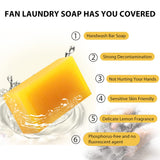 BEE & FLOWER Fan Laundry Soap Bar Laundry Stain Remover Laundry Bar Soap for Clothes Underwear Washing (5.3 Oz x 2)