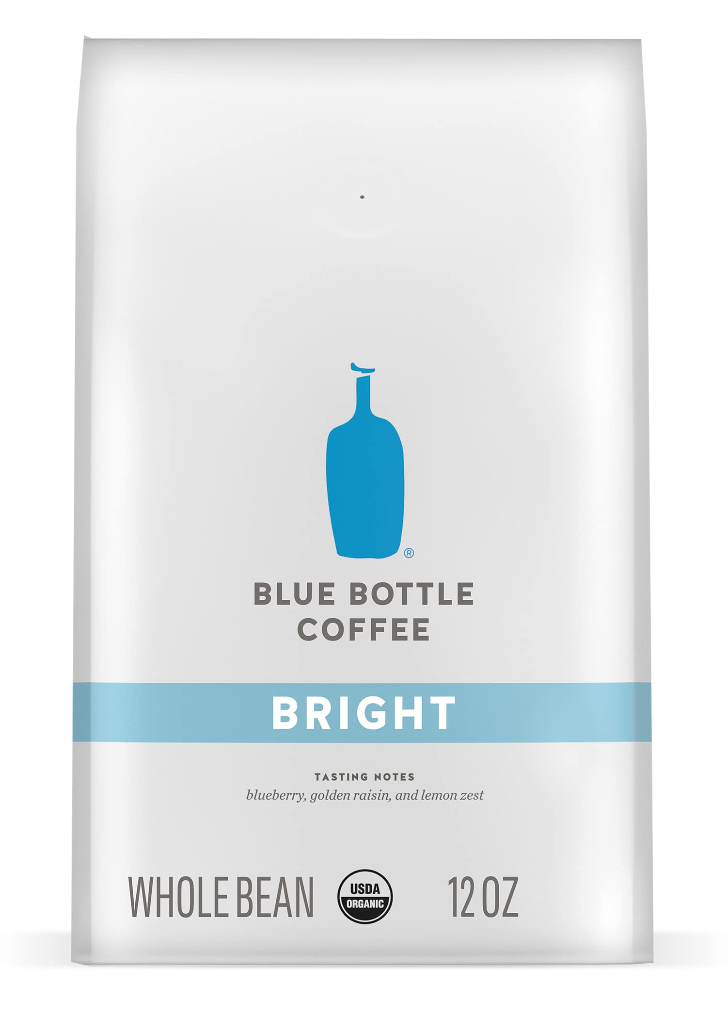 Blue Bottle Whole Bean Organic Coffee, Bright, Light Roast, 12 Ounce Bag (Pack of 6)