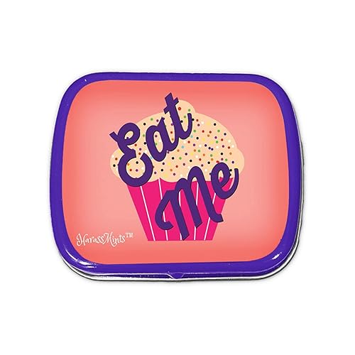 Eat Me Mints - Cupcake design mint tin - Novelty candy for women - Chocolate Breath Mints, sugar-free