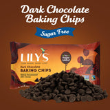 Sugar-Free Dark Chocolate Chips for Baking, 2 Bags of Lily's Baking Chips 9oz Each, Delicious Baking Chips Without the Sugar, Perfect Dark Chocolate Chips for Keto and Diabetic-Friendly Recipes