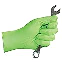 Python Grip Nitrile Gloves - 6MIL Diamond Textured - High Vis Green - Extra Large - Powder & Latex Free - 10 Boxes - 900 Gloves
