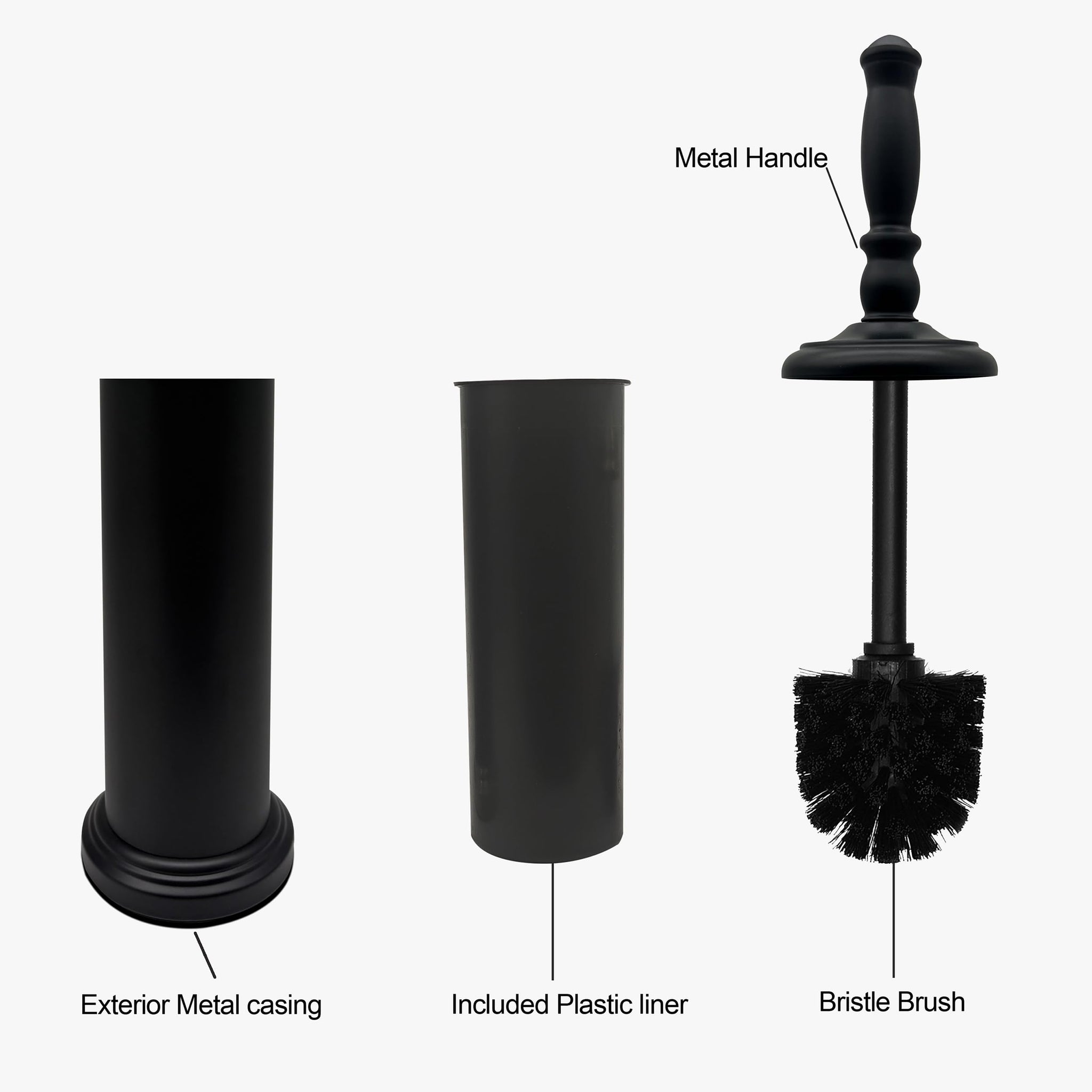 Indecor Home Metal Toilet Bowl Brush with Holder Premium Bathroom Cleaning Set Rustproof Hygienic Durable Elegant Finish