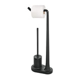 iDesign Cade BPA-Free Plastic Toilet Paper Bowl Brush Set, Tissue Stand Plus, Matte Black