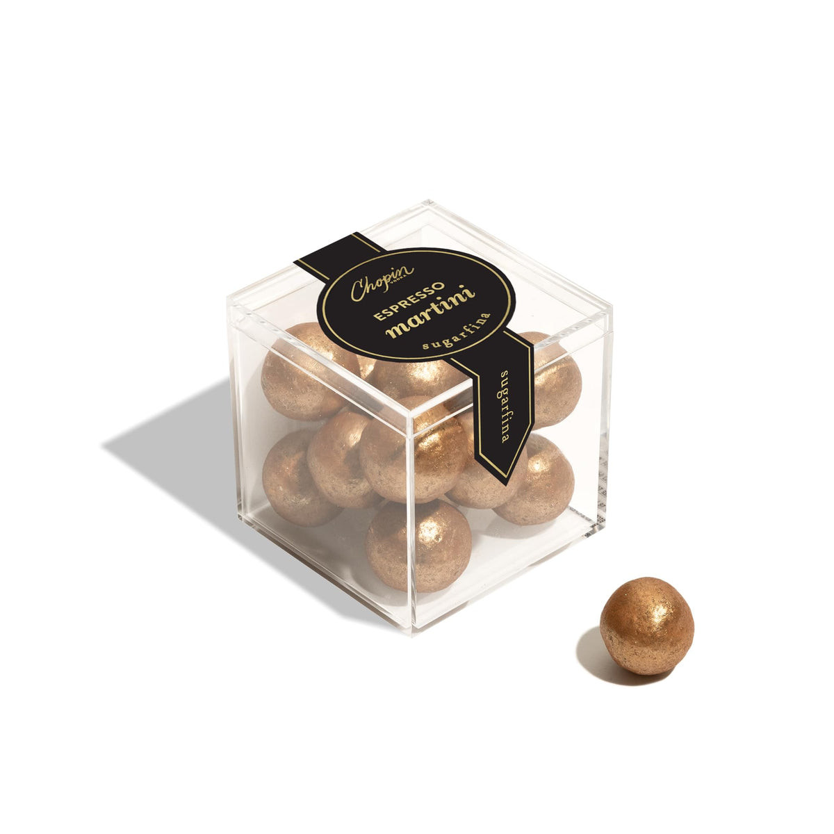 Sugarfina Espresso Martini Truffles Small Candy Cube, 2.2 oz, 4 Count | Non-Alcoholic, Martini-Flavored Chocolate