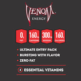 Venom Energy Drink, Original, 0 Fat, 160mg Caffeine, 16 Fl Oz (Pack of 12) By LastFuel.