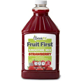 DrinkFit Fruit Smoothie | Real Fruit Puree, Low Sugar, Gluten-Free & Non-GMO, Strawberry Smoothie Mix - Makes 32 Smoothies, 64 Fl Oz