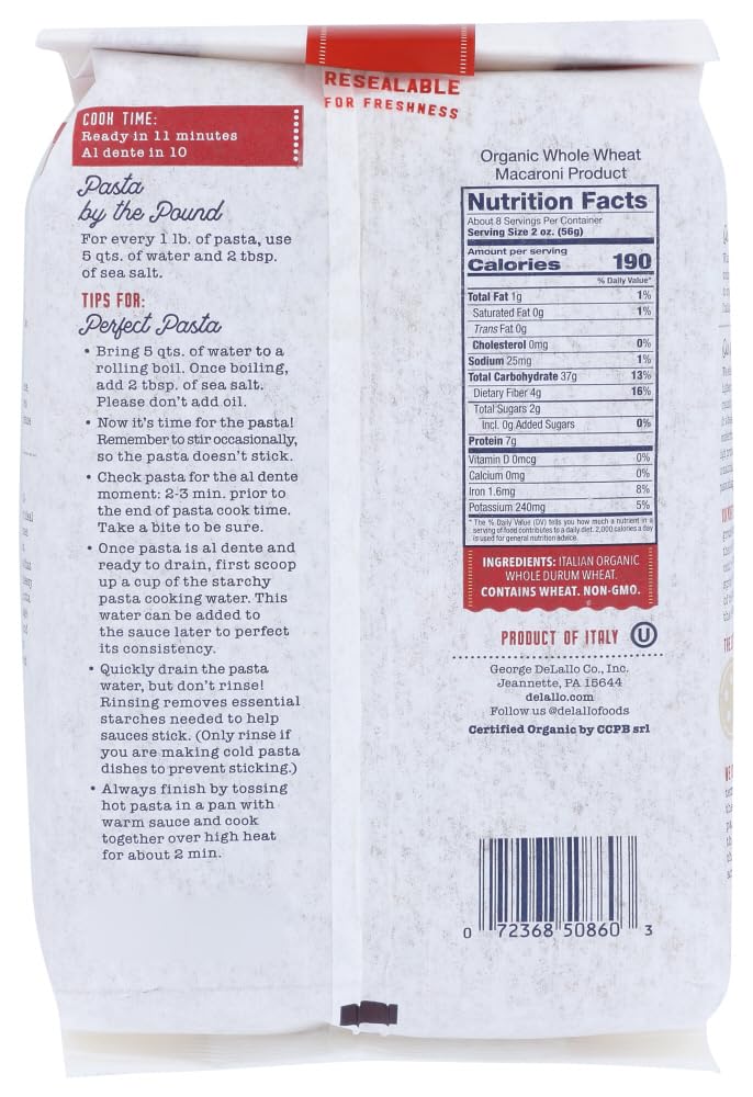 D?lall? ?rganic Wh?l? Wh?at Pasta Sh?lls - Cas? ?f 16-1 lb. - Bulk Buy