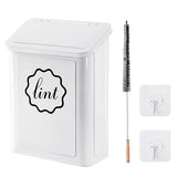 Sugoods Magnetic Lint Trash Can, Metal Wall Mounted Lint Bin with Lid for Dryer, Laundry Room Organization, Lint Basket with Extended Soft Brush