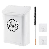 Sugoods Magnetic Lint Trash Can, Metal Wall Mounted Lint Bin with Lid for Dryer, Laundry Room Organization, Lint Basket with Extended Soft Brush