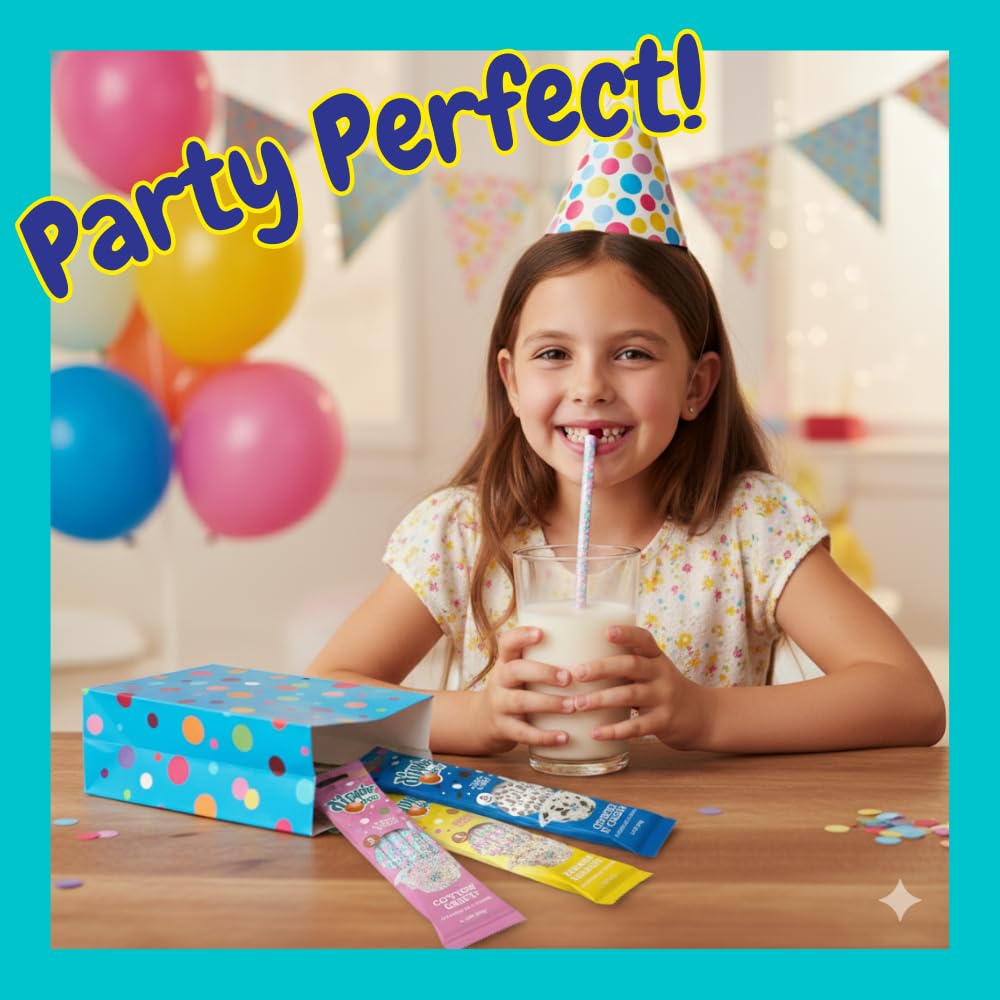 Peppa Pig Magically Flavored Dip & Sip Milk Straws - Chocolate & Strawberry Flavor | Fun Magic Straws for Kids, Drinks & Cereal | | Sweet Party Treats