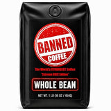 Banned Coffee™ Whole Bean - World’s Strongest High Caffeine Coffee That Shouldn’t Be Allowed - Bold Medium -Dark Roast Arabica & Robusta Blend