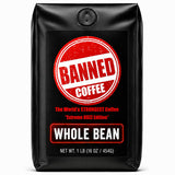 Banned Coffee™ Whole Bean - World’s Strongest High Caffeine Coffee That Shouldn’t Be Allowed - Bold Medium -Dark Roast Arabica & Robusta Blend