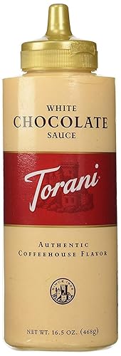 Torani White Chocolate Puremade Sauce, Kosher, Gluten Free & Non-GMO, 16.5 Ounce (Pack of 4)