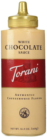 Torani White Chocolate Puremade Sauce, Kosher, Gluten Free & Non-GMO, 16.5 Ounce (Pack of 4)