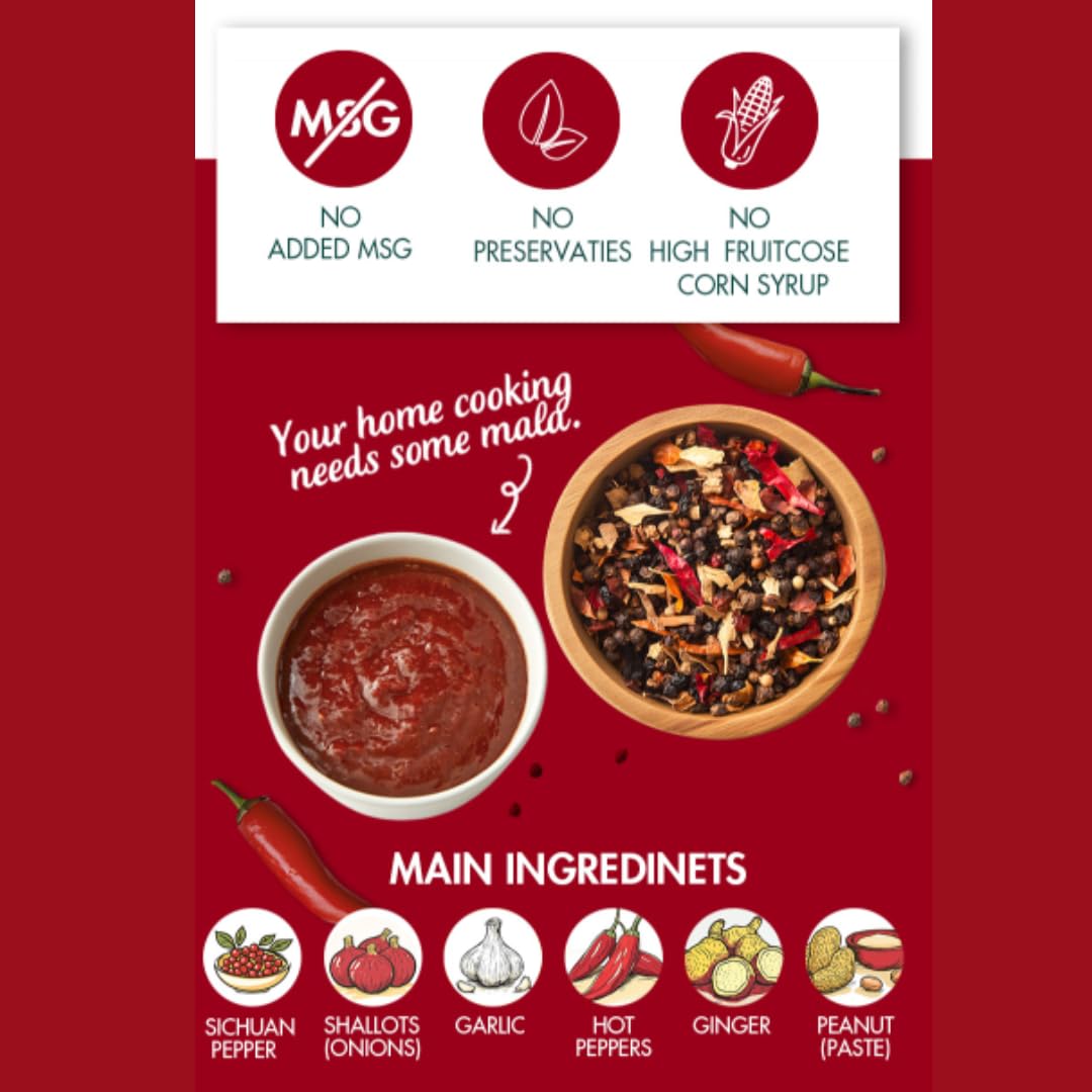 VIVID KITCHEN Mala Sauce | No Preservatives | Versatile, Easy-to-Squeeze | Sugar Free (2 Pack) (Mala Sauce (Low Calorie & Zero Sugar))