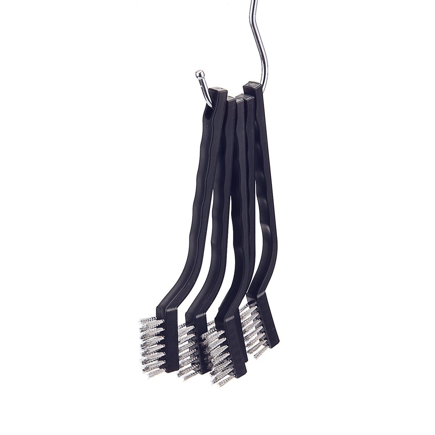 Sunmns 20 Pieces Mini Handle Stainless Steel Wire Bristles Brush Set for Cleaning Welding Slag, Stain and Rust (Silvery)